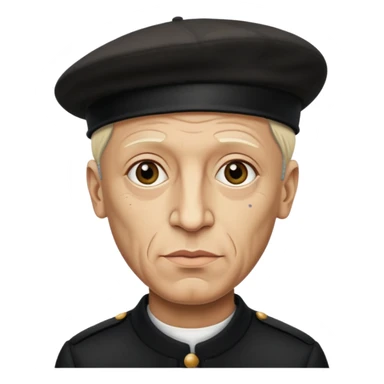 Pablo Picasso wear black berret hat sticker