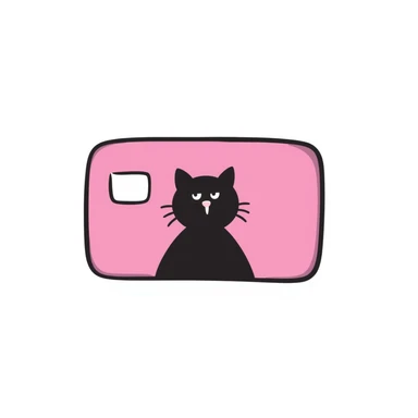A pink credit card with a cat sticker