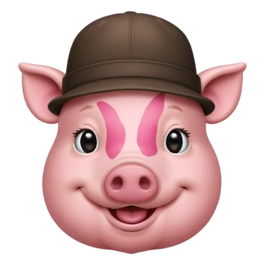 pig wear hat sticker
