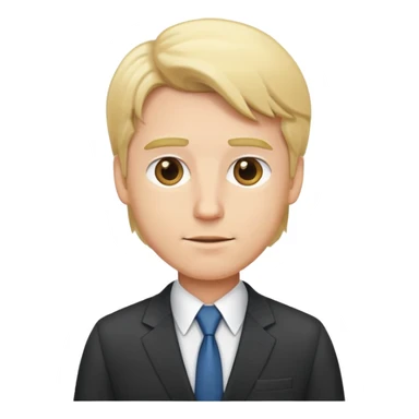 cartoon man with blonde hair in business suit sticker