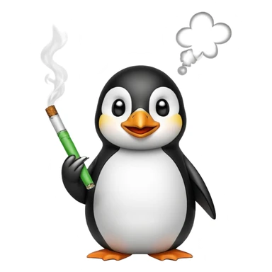 A penguin smoking weed sticker