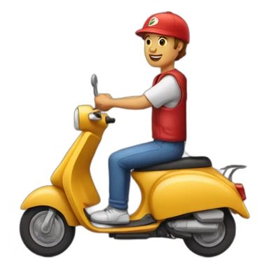 pizza delivery in scooter sticker