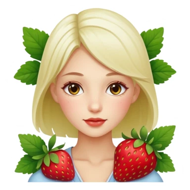 a beautiful girl mix with nenuphar and  Strawberries  sticker