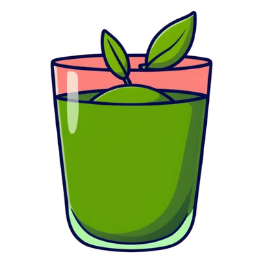 Green tea leaves and buds, fresh harvest sticker