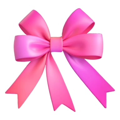 pink bow emoji, cute and shiny, with a gradient effect sticker