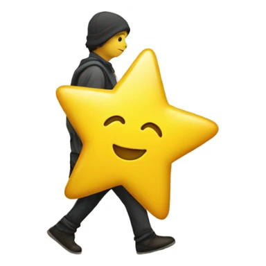 A walking yellow star sticker