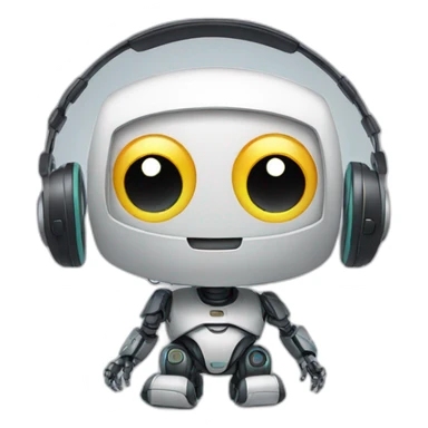 Cute Robot with headphones  sticker