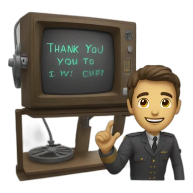 man in time machine saying thank you sticker