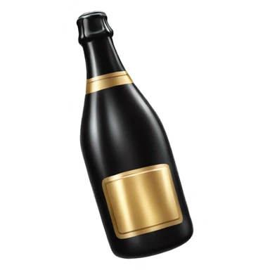 Black champagne bottle sticker