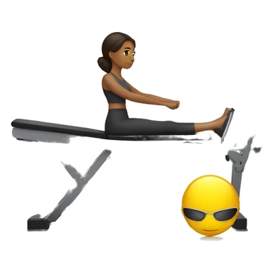 Brunette working out on pilates machine sticker