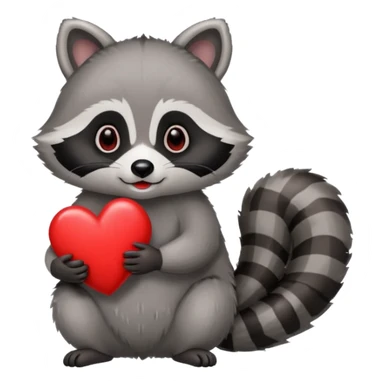 Raccoon with a heart  sticker
