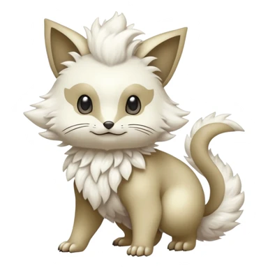 White fluffy romantic vintage antique divine beautiful elegant pretty precious cute young youthful  Fakémon-Pokémon-hybrid-creature sticker
