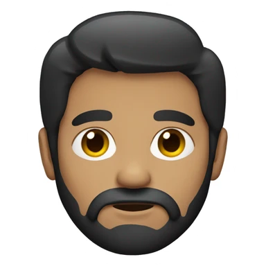 A man with dark hair and a beard sticker