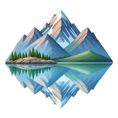 mountain lake with reflection sticker