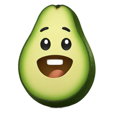 Avocado with happy face sticker