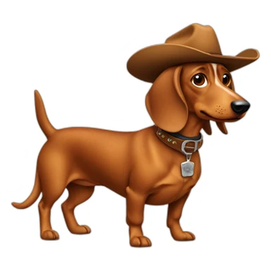 cowboy wiener dog sticker