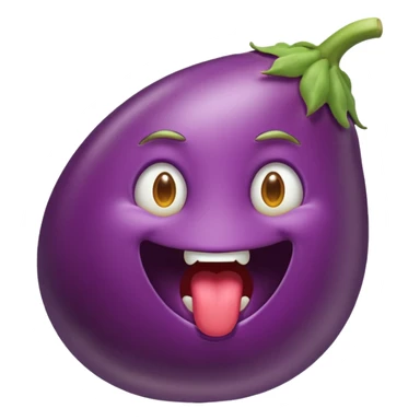 Egg plant with mouth open  sticker