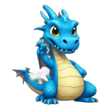 Blue dragon saying hello sticker