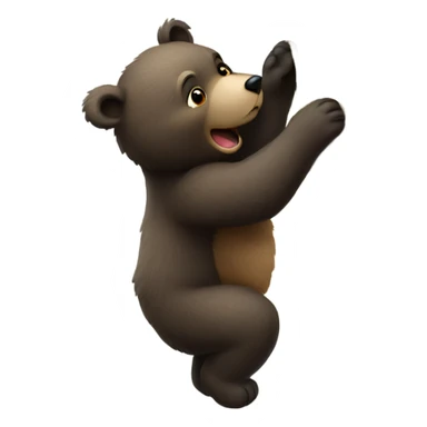 Bear cub climbing a big tree sticker