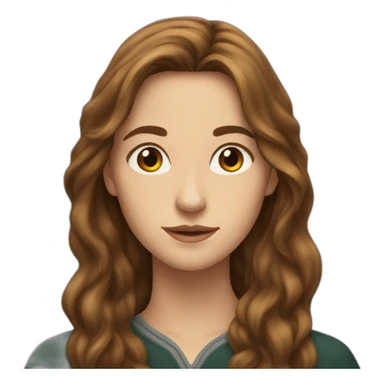 young woman with long brown hair at hogwart sticker