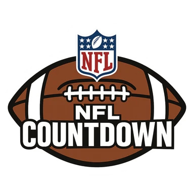 stylized football with the 'NFL Countdown' logo, clean vector art sticker
