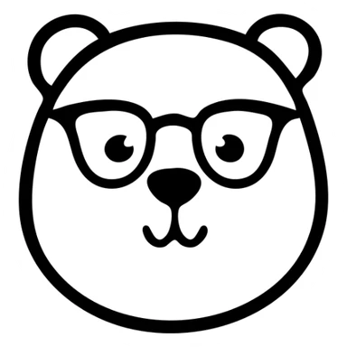 bear with glasses sticker
