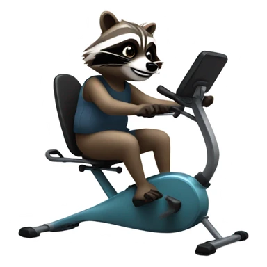 Raccoon riding a recumbent bike sticker