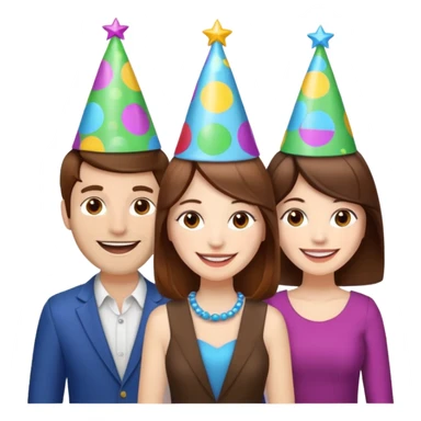 Un trouple : deux hommes  et une femme qui sont tensemble , ils sont tous blanc et brun  sticker