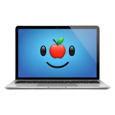 laptop with the Miro app open on screen, apple style emoji sticker