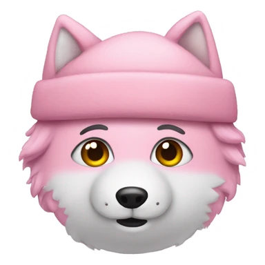 Pink snowman with wolf sticker
