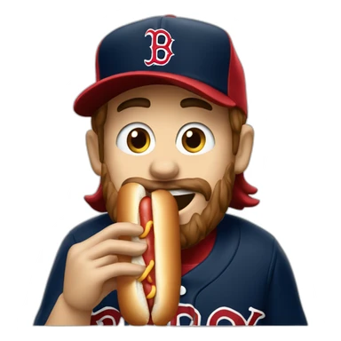 Red Sox fan eating a hot dog sticker