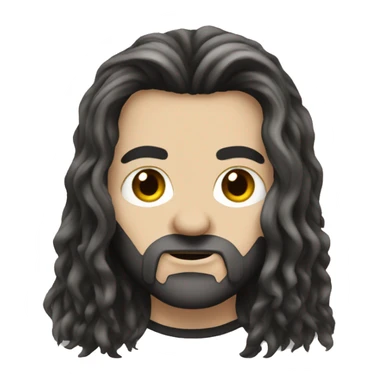 Metalhead with a long brown hair, sticker