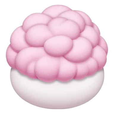 makeup powder puff with pink handle and soft white puff sticker