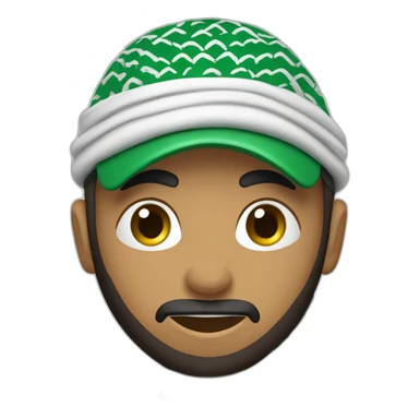 golfer wearing saudi arabian kaffiyeh sticker
