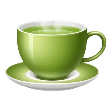 Green tea cup with steam, known for anti-inflammatory effects sticker
