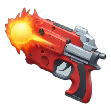 Red Fire Gun with Ice ball sticker