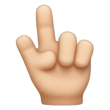 Thumb between index and middle finger sticker