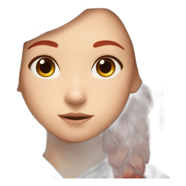 a girl with red hair in the image of a Genshi game sticker