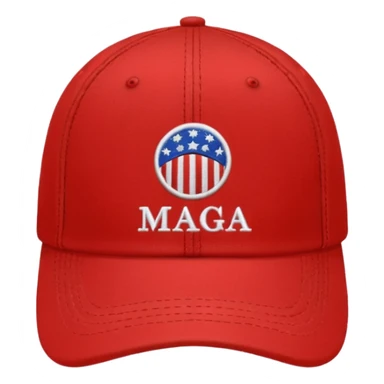 Hat with MAGA sticker