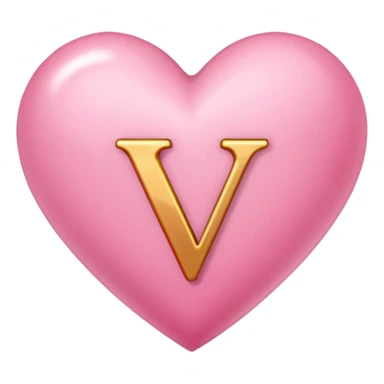Corazon rosa con la inicial v sticker