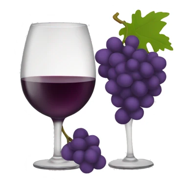 wine glass with grapes sticker