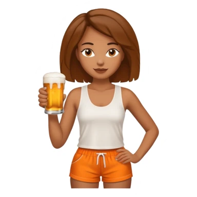Hot wife in tank top and big boobs young African american, like picture three but put a beer in her hand and white top with orange shorts sticker