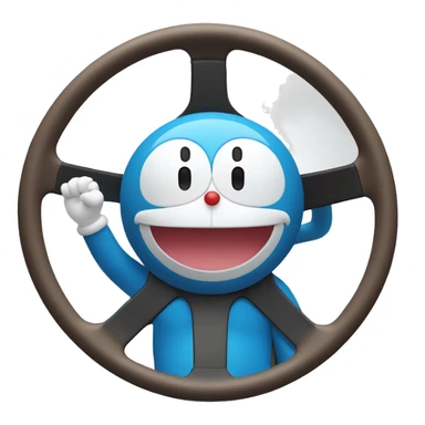 Doraemon controls steering wheel  sticker