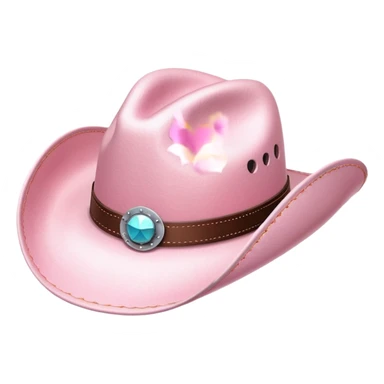 pastel pink and white cowboy hat sticker