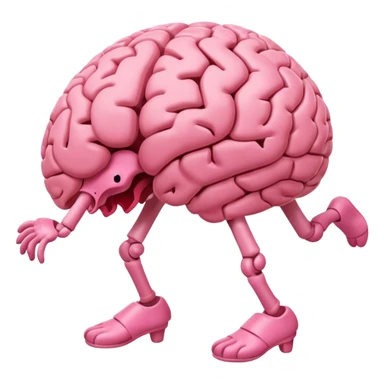 brain with legs sticker