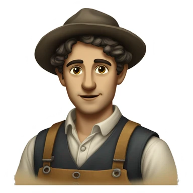 guy 20 years old italian 19th century worker sticker