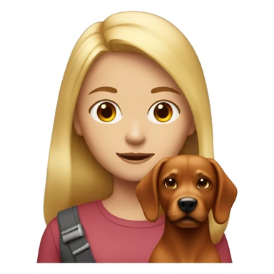 Blonde Girl with red-Brown dog  sticker