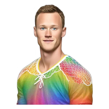 Fancy disco Jonathan Toews wearing rainbow lace shirt sticker