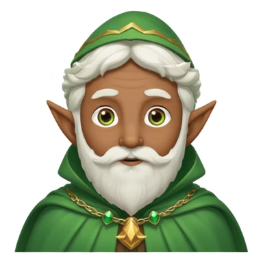 Wise elf with white beard, brown skin and cape sticker