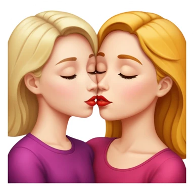 Mother and daughter kiss  sticker